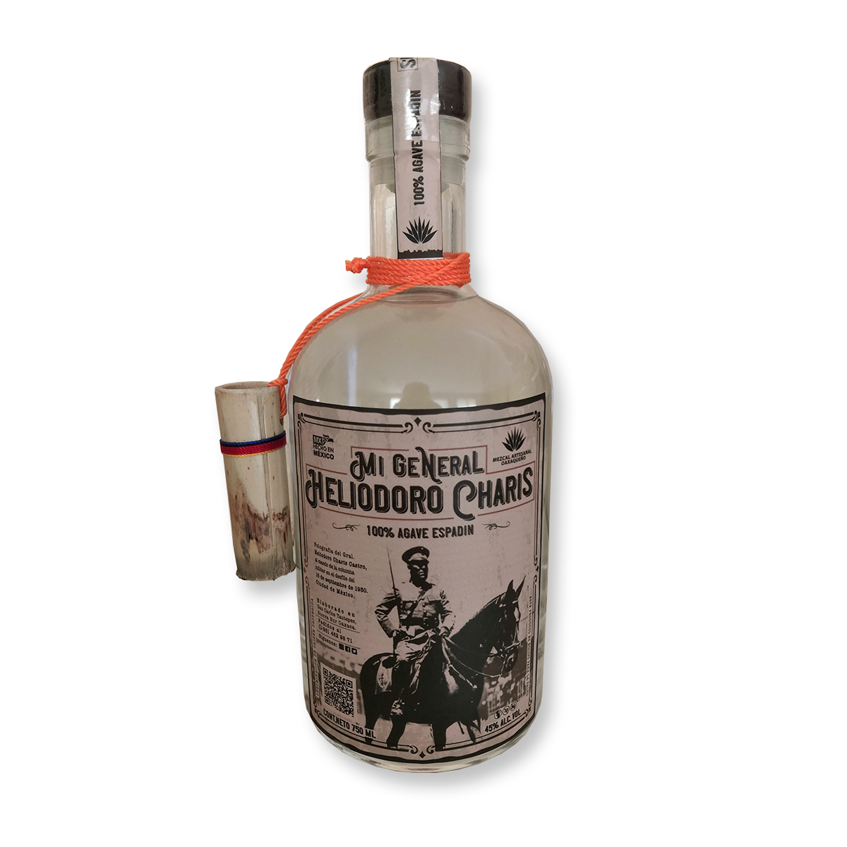 Mezcal 100% Agave Espadín MI GENERAL HELIODORO CHARIS 750ml oaxaqueño artesanal doble destilación