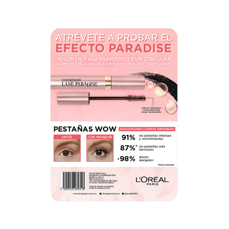 Mascara de Pestañas Paradise L'Oréal 643644 2 Pzas