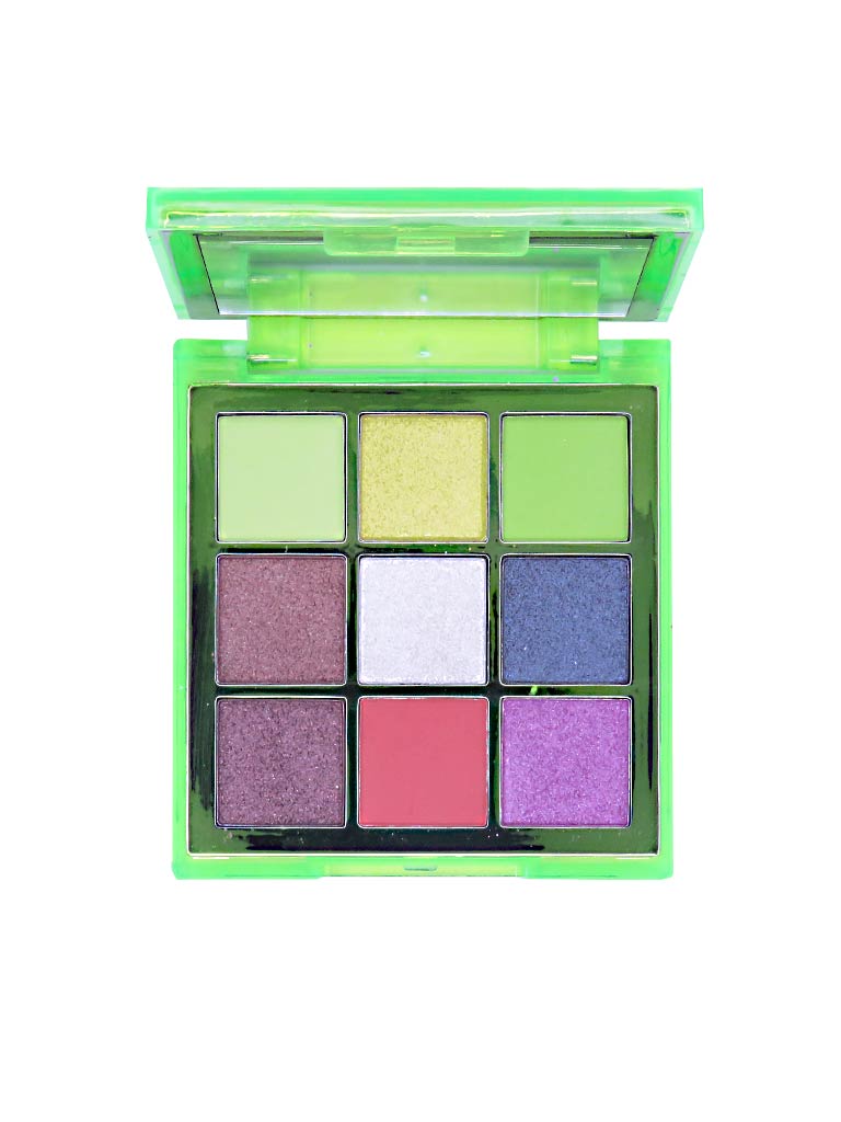 Paleta De 9 Sombras De Ojos Neón Verde By Bonita