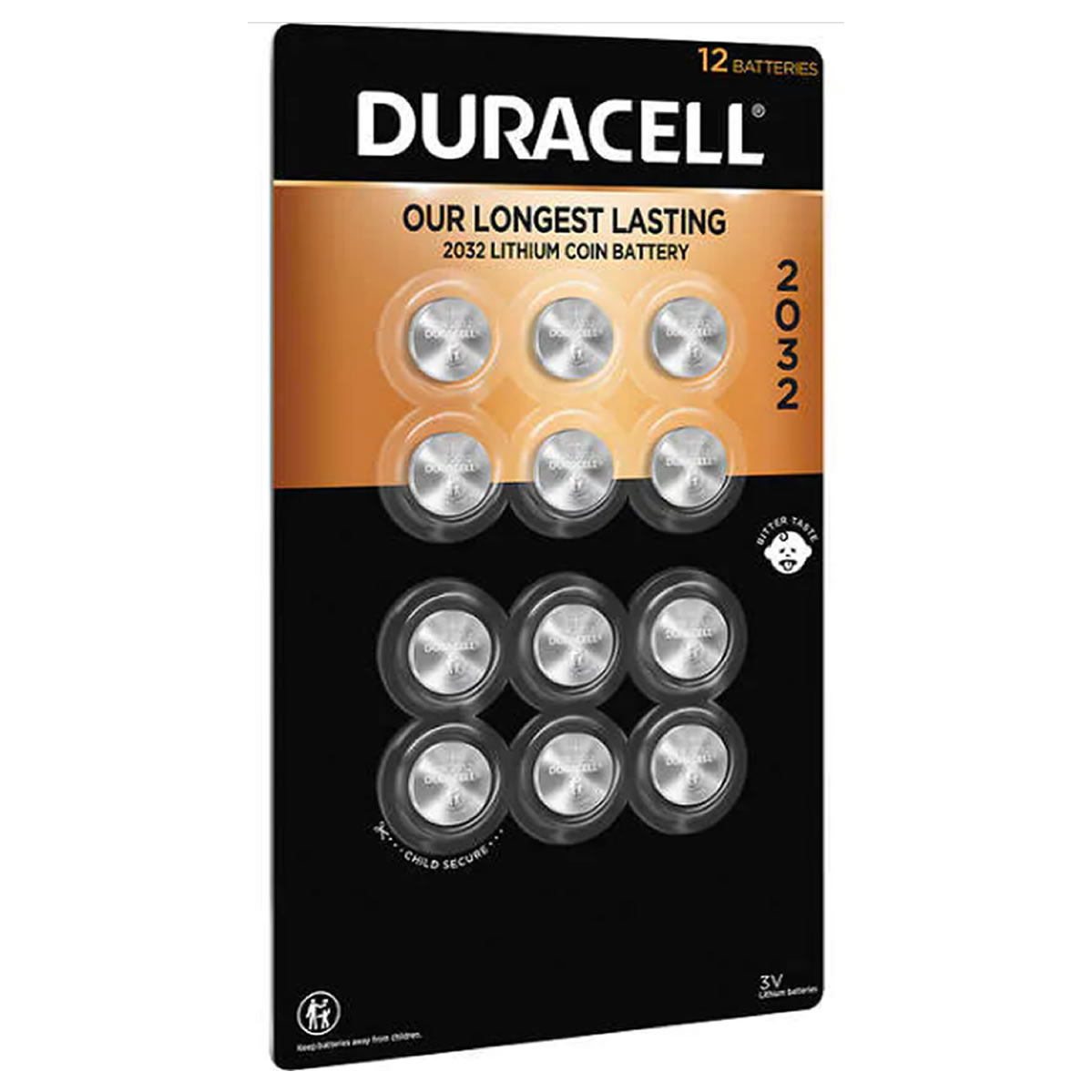 Duracell 2032 Batería de botón de litio, 12 pzas