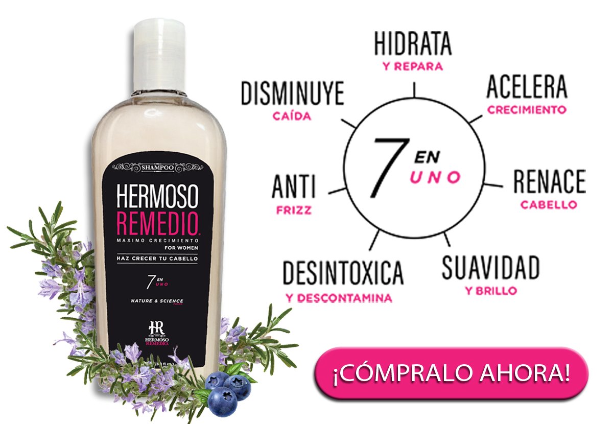 Shampoo Anticaída Crecimiento Frizz Reparador Hidratación Profunda 7 en 1 para Mujer | 250ml | Hermoso Remedio