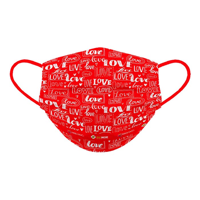 Biomsk Cubrebocas Lavable San Valentin Adulto 5 piezas