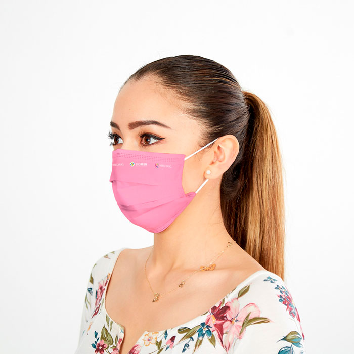 Biomsk Cubrebocas Lavable Rosa Adulto 5 Piezas