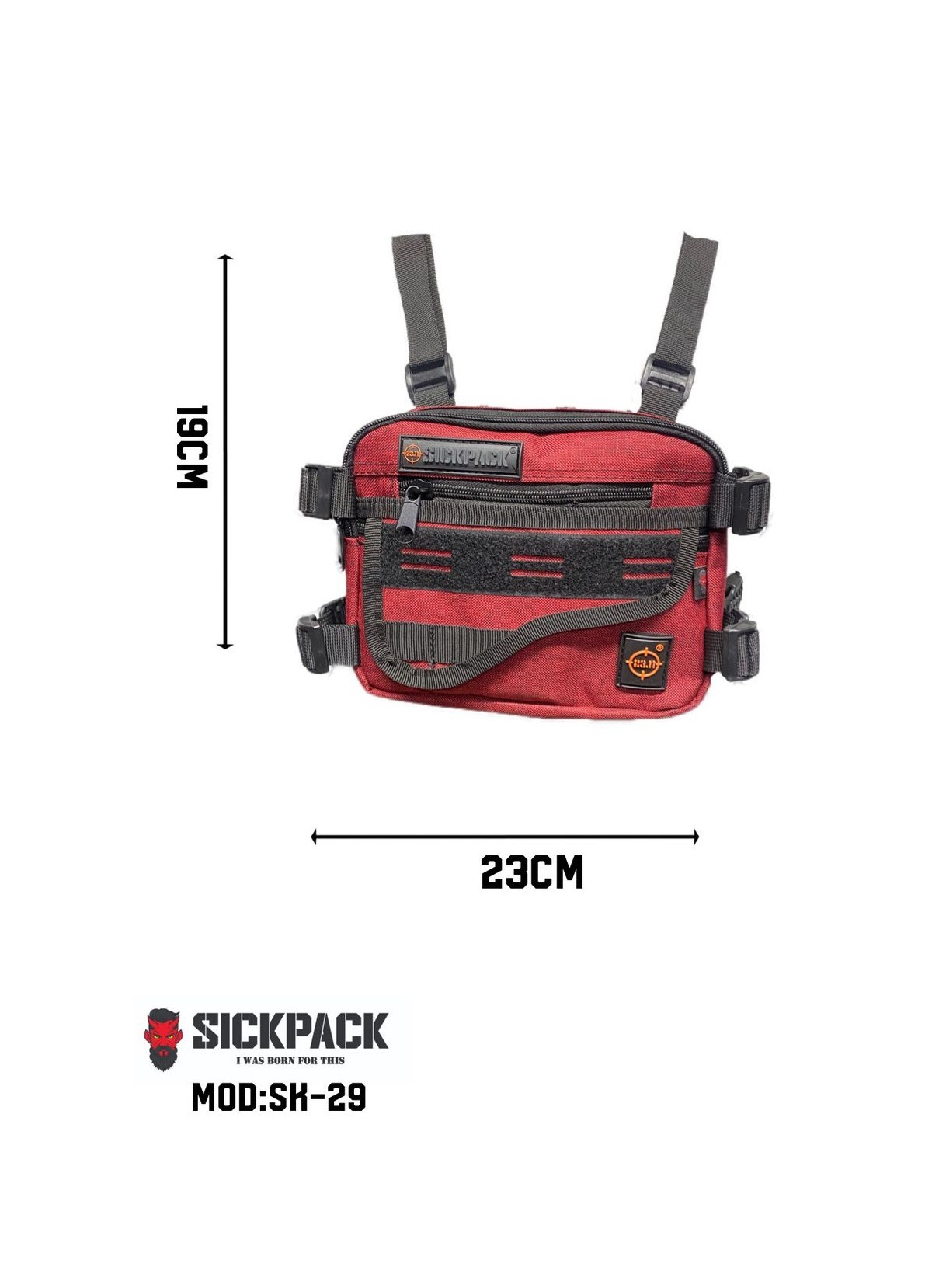 Chest Bag Sickpack Sk29 Pechera Tactica Porta Arma Molle