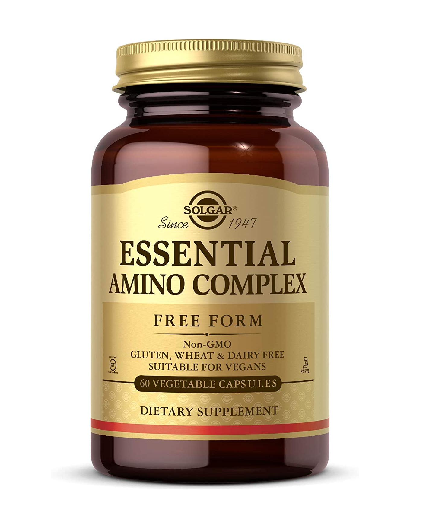 Solgar aminoácidos esenciales , sin gluten 60 cápsulas vegetales 6.08 Onzas