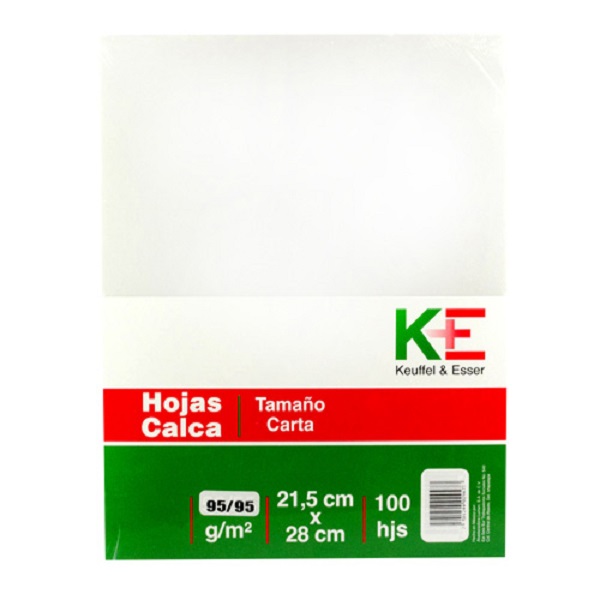  Hojas Calca Carta 90/95g, 21.5 X 28cm 100hjs Keuffel & Esser