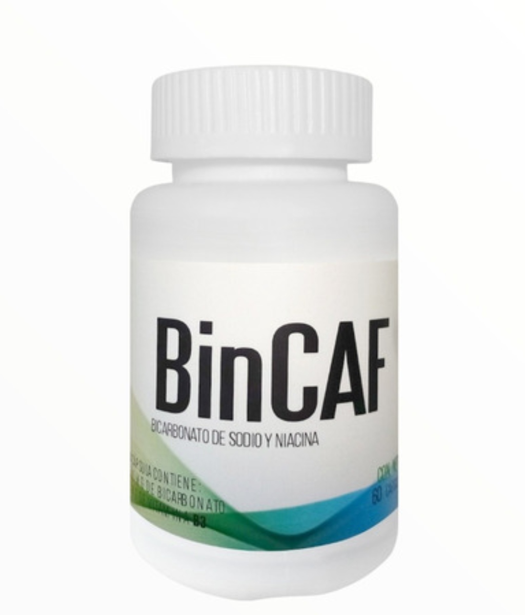 BinCAF 1000 Bicarbonato de Sodio y Niacina C/60 Capsulas