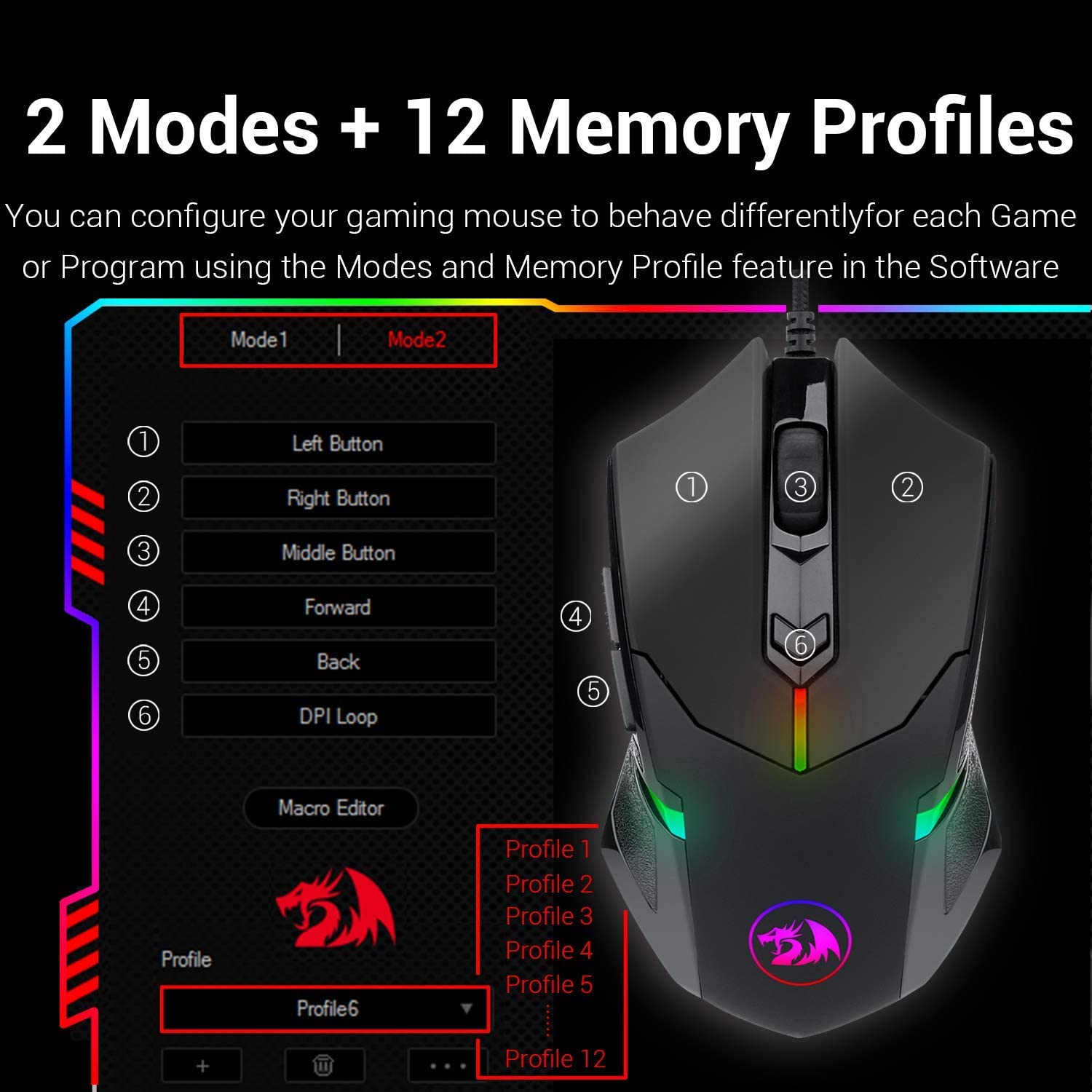 Mouse Gamer Redragon Centrophorus M601 RGB