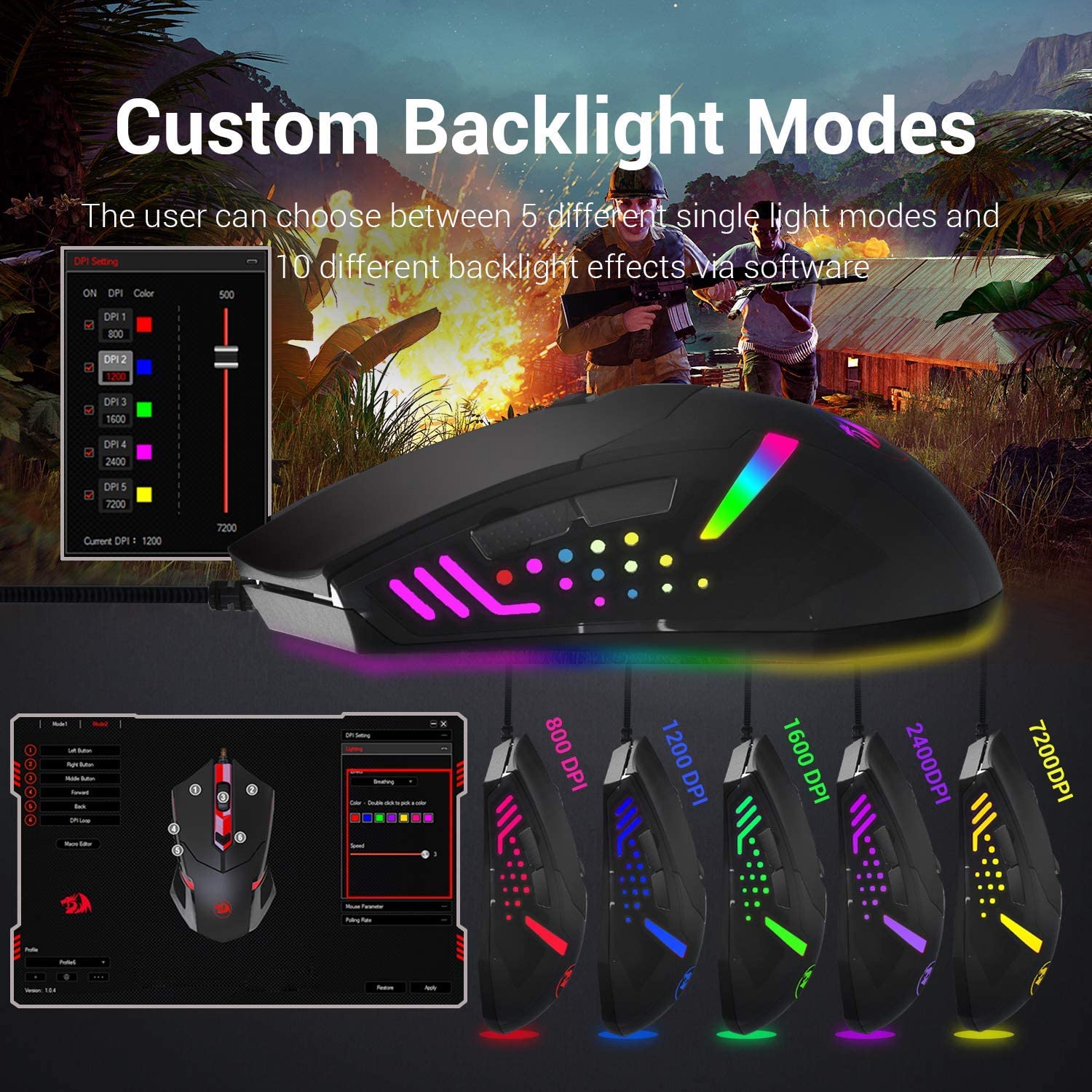 Mouse Gamer Redragon Centrophorus M601 RGB