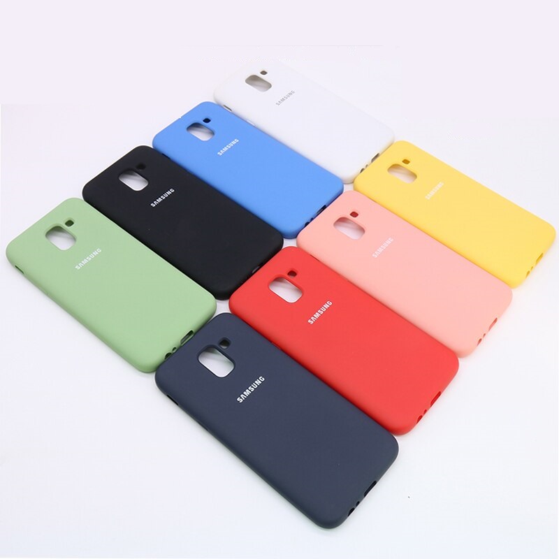 Case J6 2018 Amarillo Logo Samsung Funda Protector