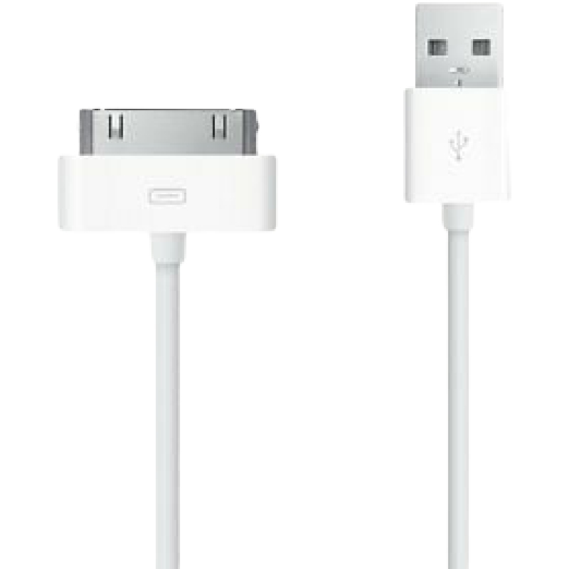 Cable De Datos Y Carga Compatible iPhone 4, 4s 30 Pins Blanco 1 M