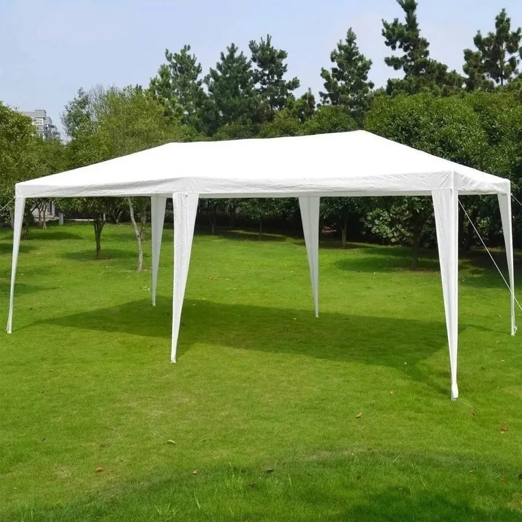 Toldo Carpa De 6x3 Mts Con Paredes Laterales Ventanas Fiesta Blanco