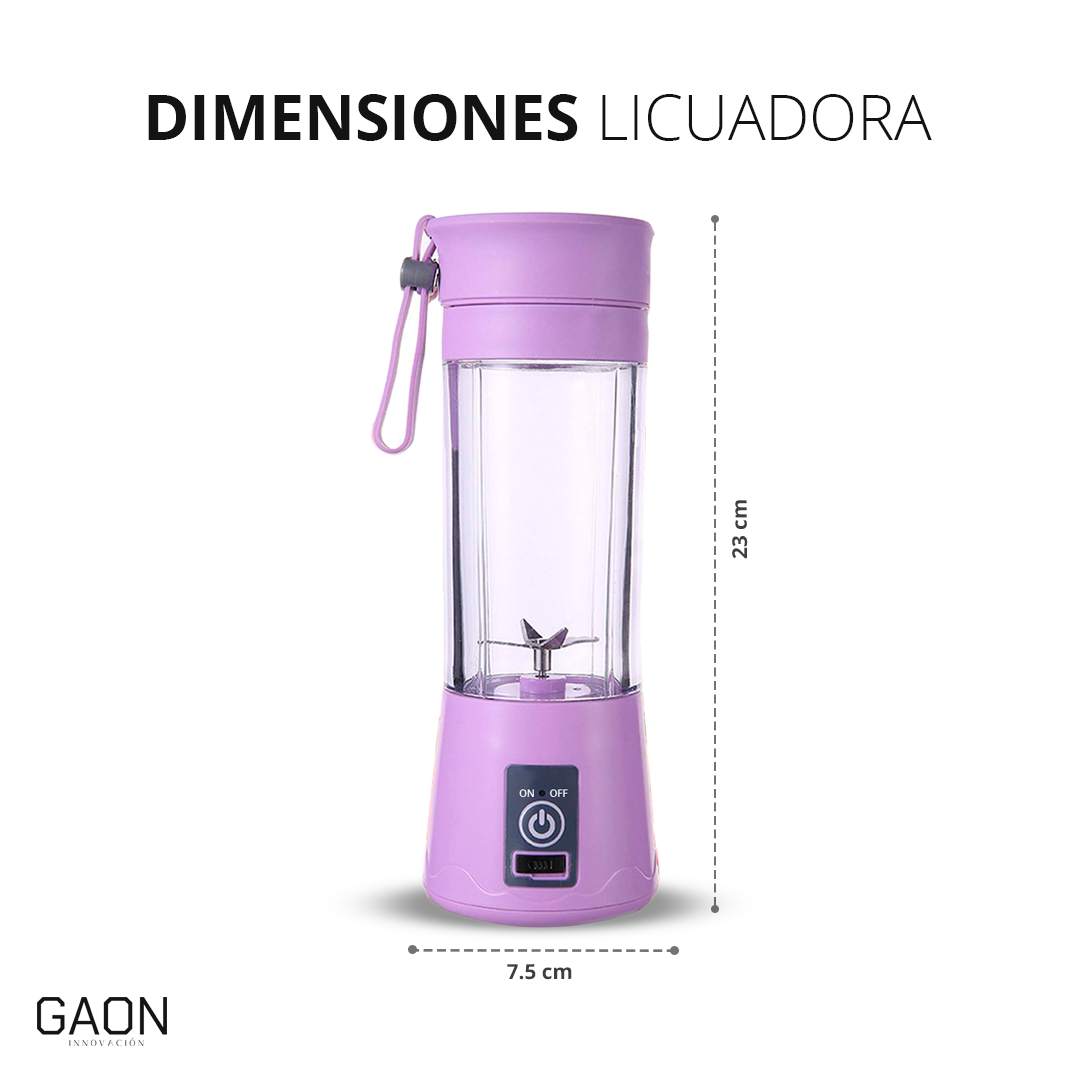 Batidora de vaso - KLACK LICUAK, 6 W, 380 ml, Morada
