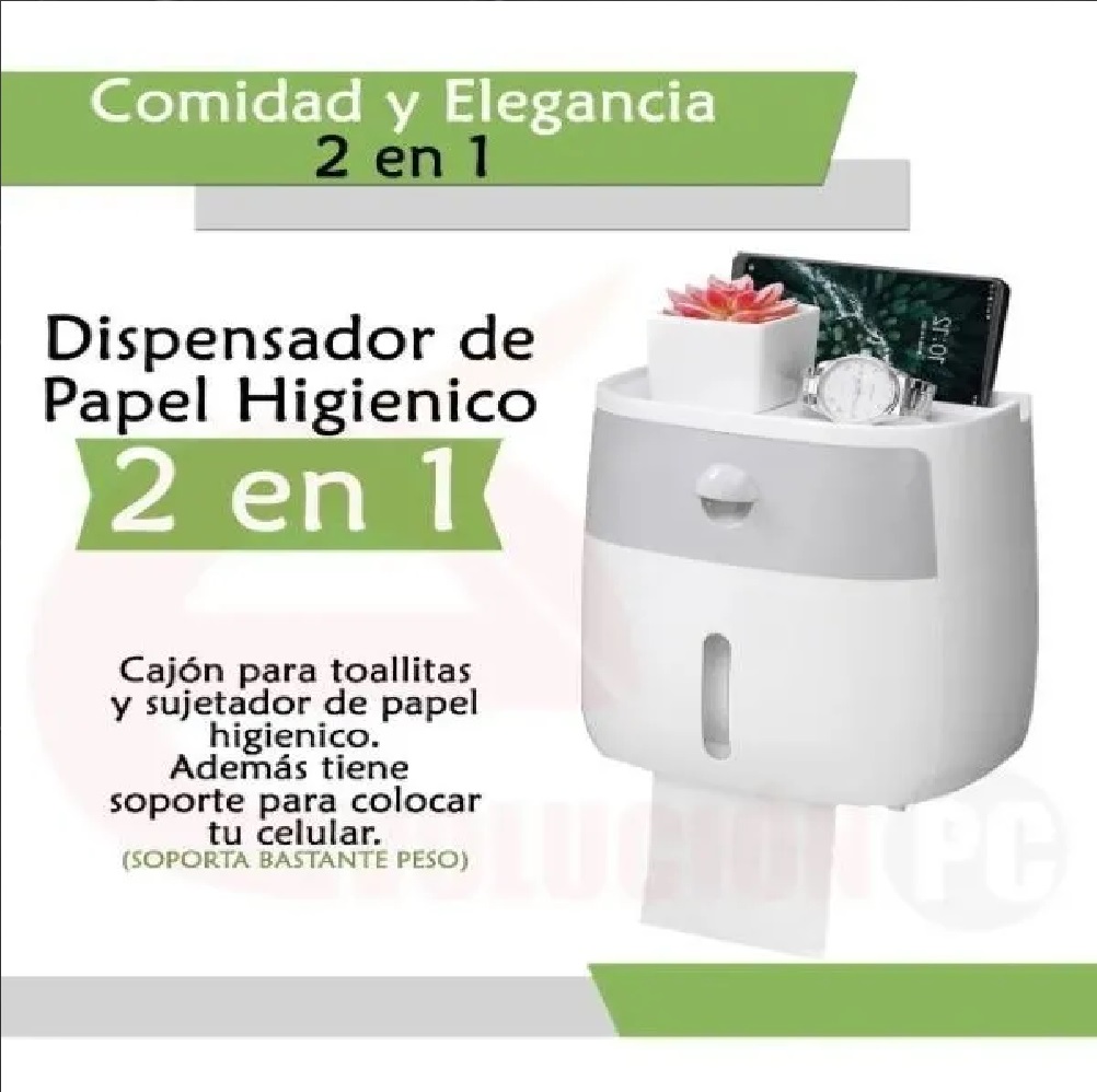 Dispensador Despachador De Papel 2 En 1 Toallas Y Rollo