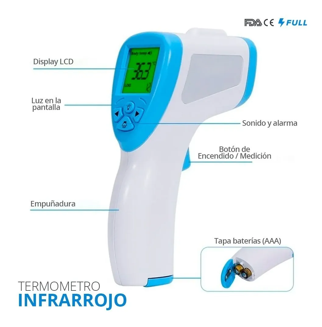 Termómetro Infrarrojo Digital | Frente Y Corporal Uso Médico