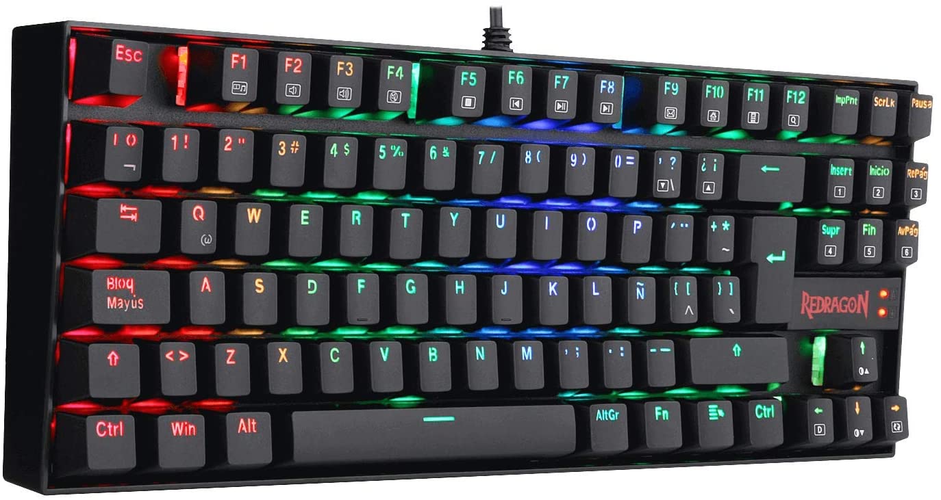 Teclado Redragon Kumara Negro K552 RGB Switch azul