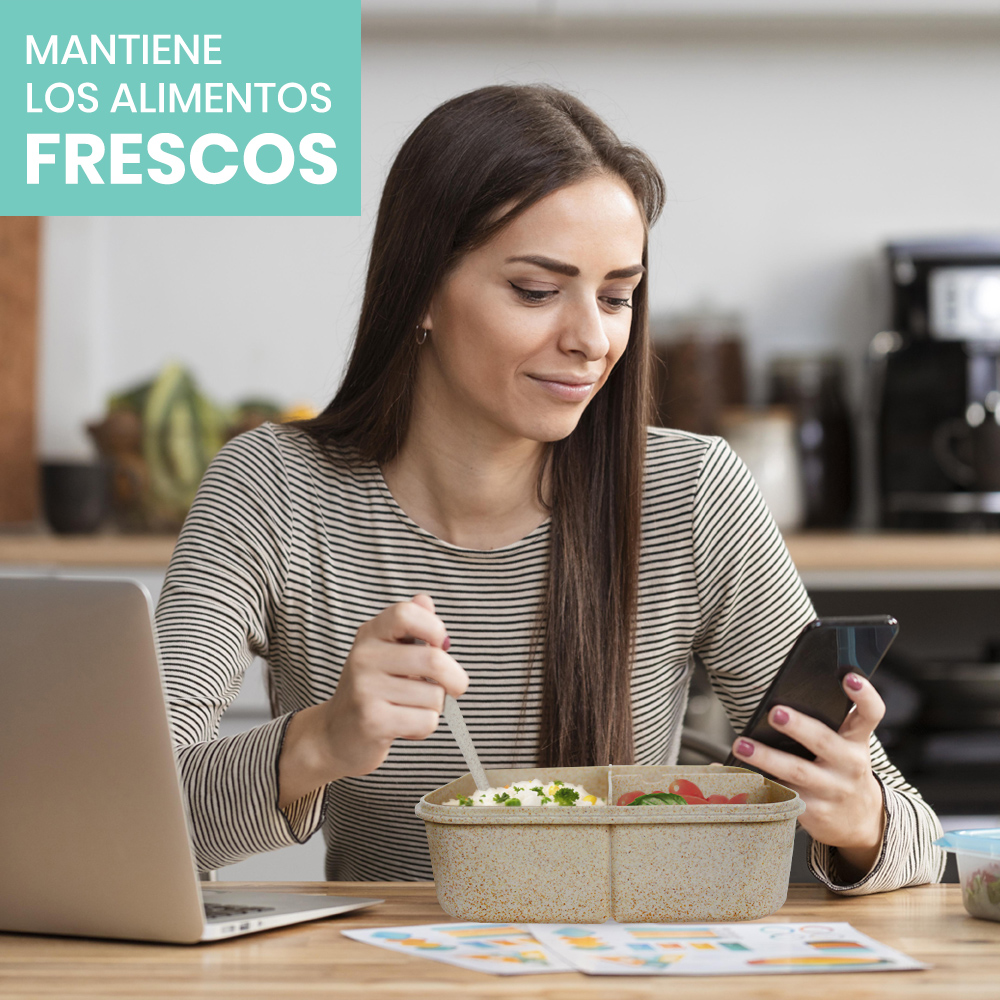 Topper Ecológico Lo Necesito 3 Compartimentos Incluye Tenedor 