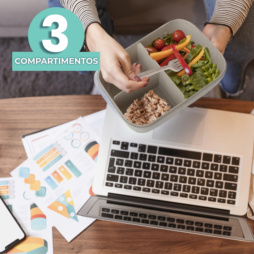 Topper Ecológico Lo Necesito 3 Compartimentos Incluye Tenedor 