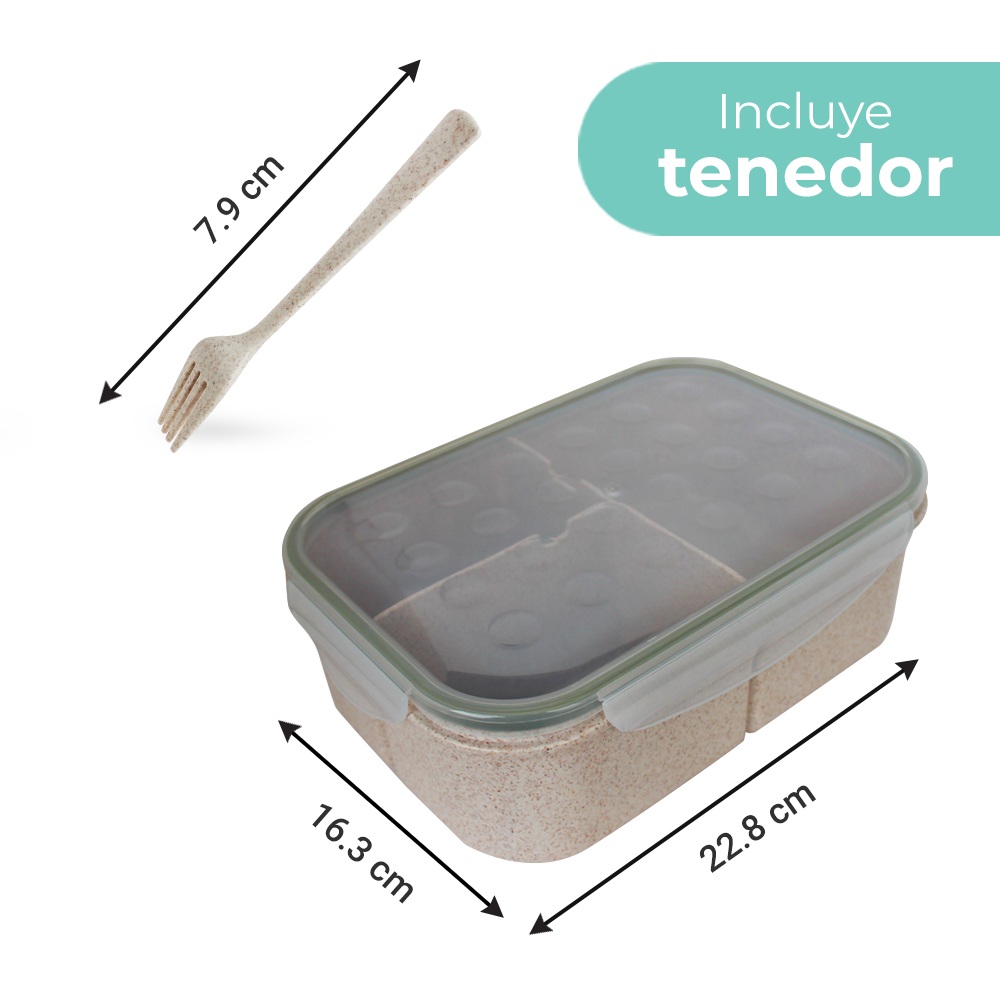 Topper Ecológico Lo Necesito 3 Compartimentos Incluye Tenedor 