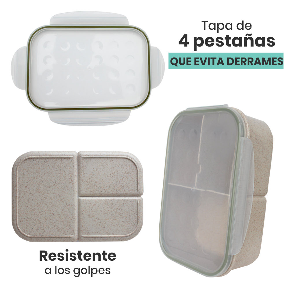 Topper Ecológico Lo Necesito 3 Compartimentos Incluye Tenedor 