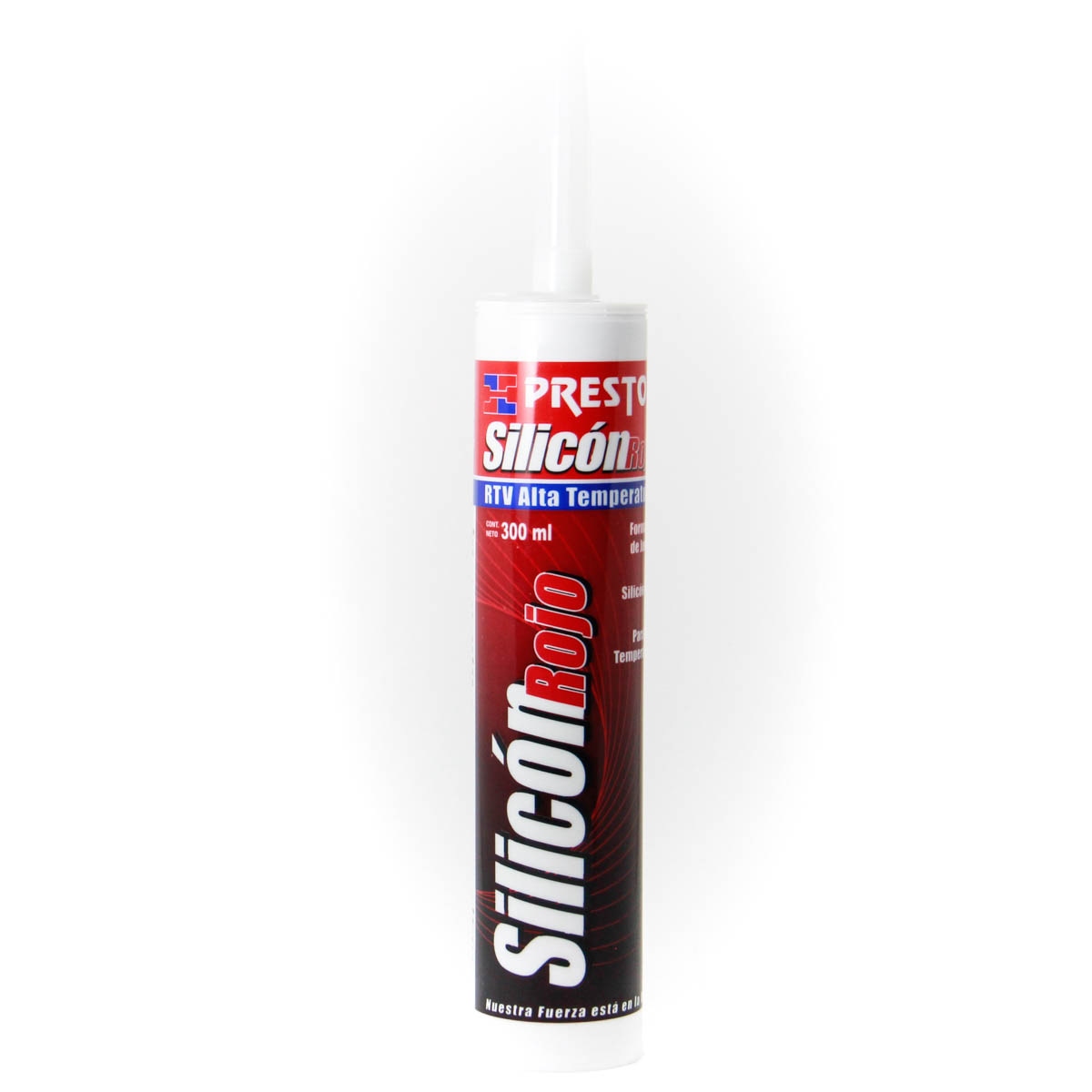 sellador de silicon 100% presto- automotriz rojo 300 ml