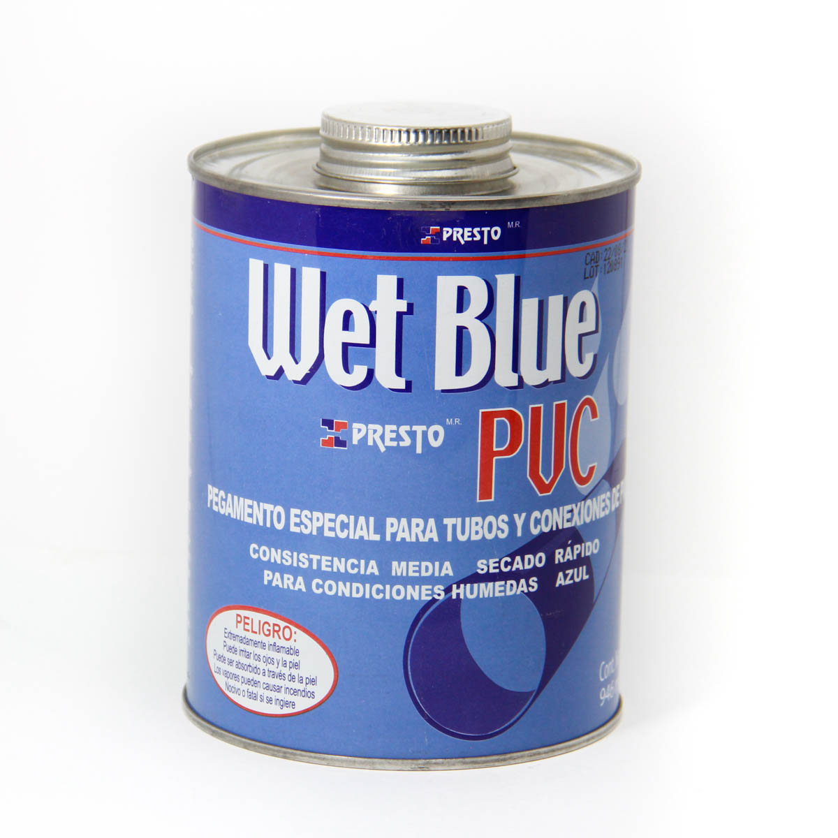 Pegamento para tuberias color azul -wet blue lata 946 ml