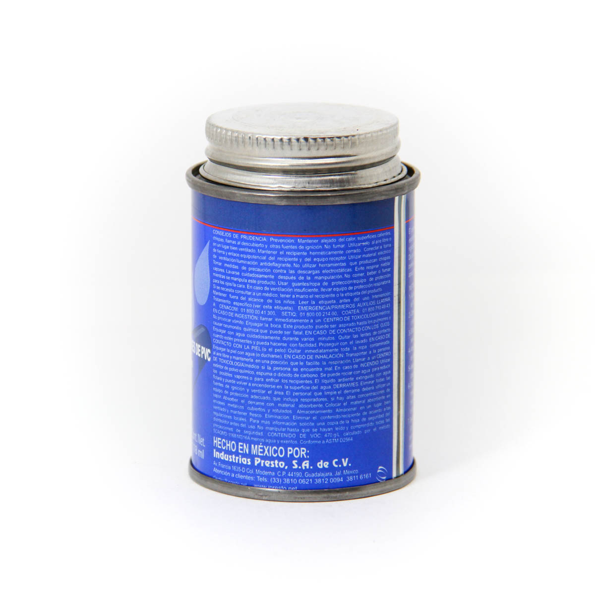 Pegamento para tuberias color azul -wet blue lata 118 ml