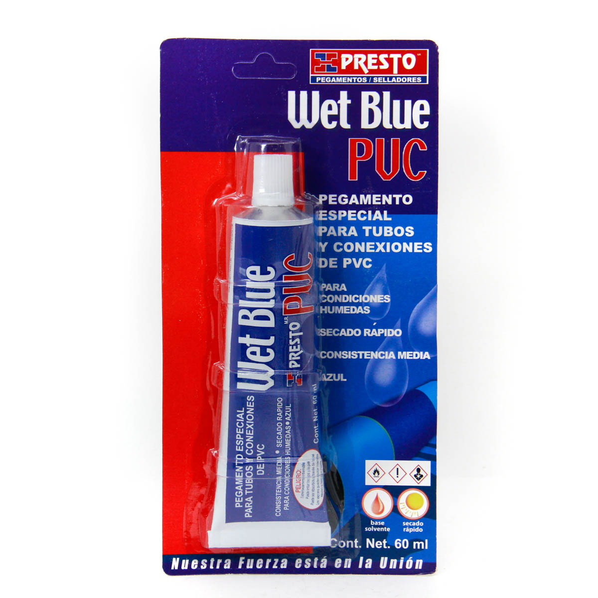Pegamento para tuberias color azul -wet blue TUBO 60 ml