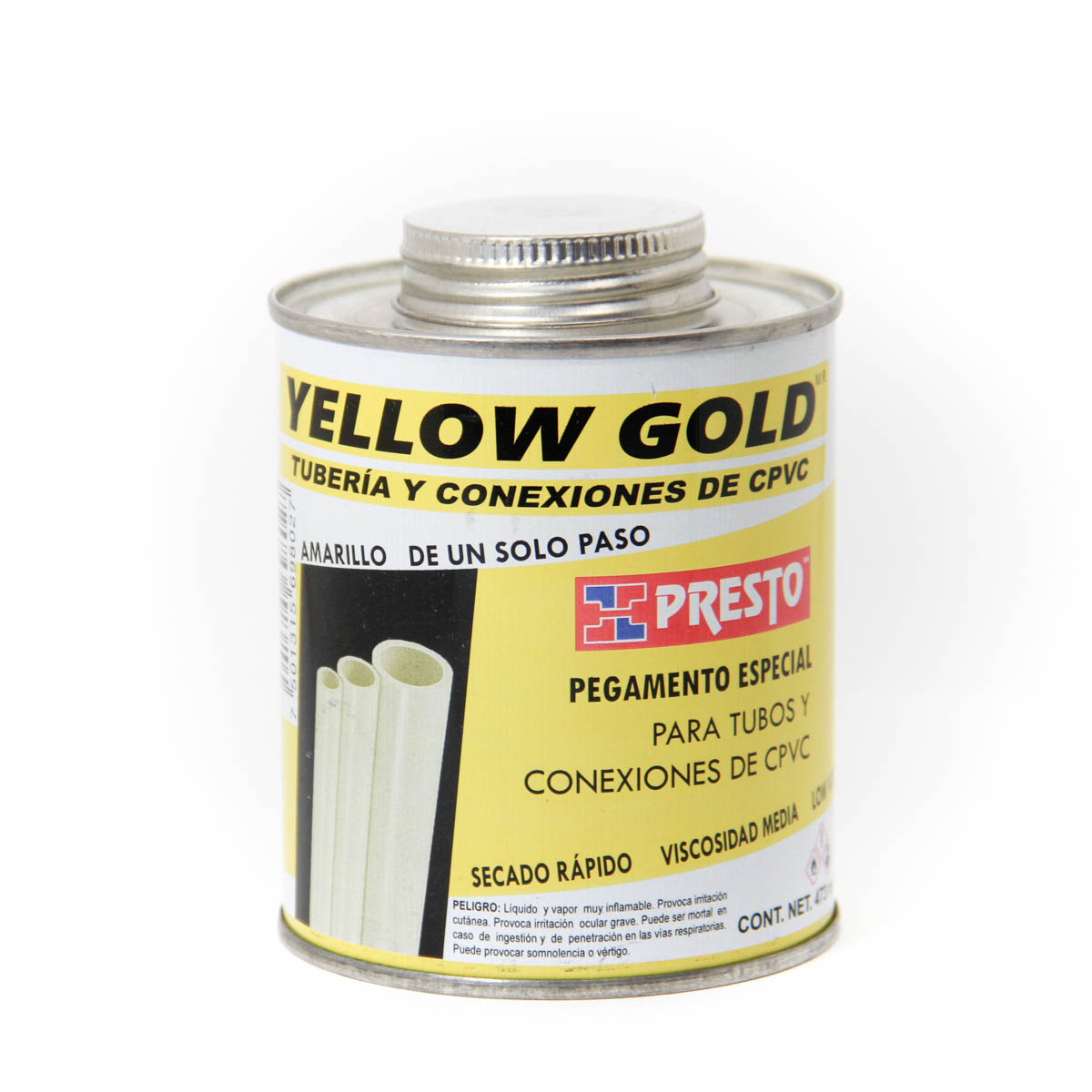 pegamento para tuberia agua caliente- cpvc yellow gold lata de 473 ml