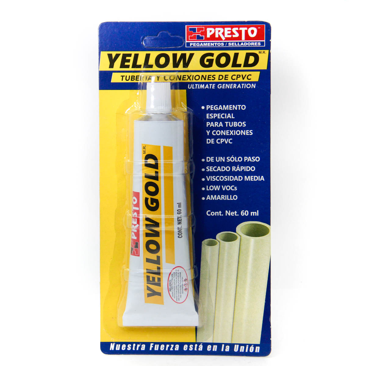 pegamento para tuberia agua caliente- cpvc yellow gold tubo 60 ml