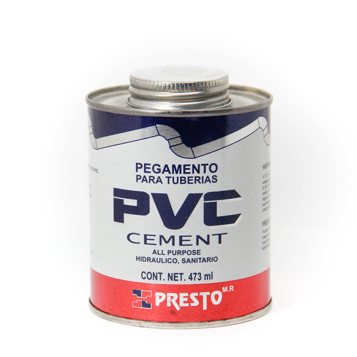 pegamento para tuberias y conexiones hidraulicas -PVC presto lata 473 ml