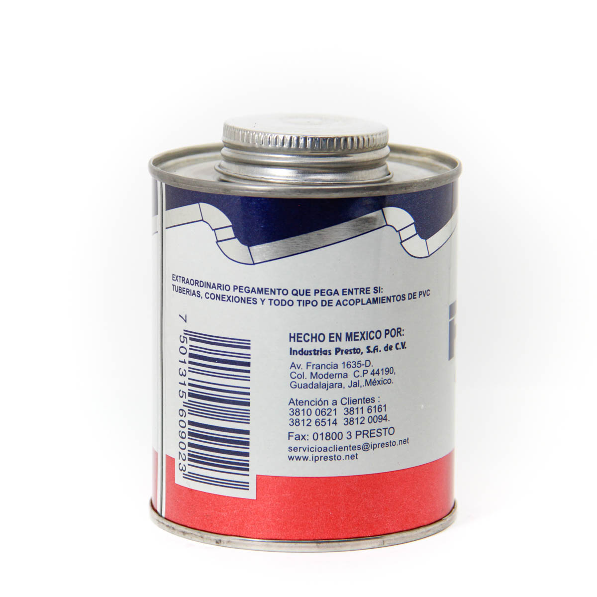 pegamento para tuberias y conexiones hidraulicas -PVC presto lata 473 ml
