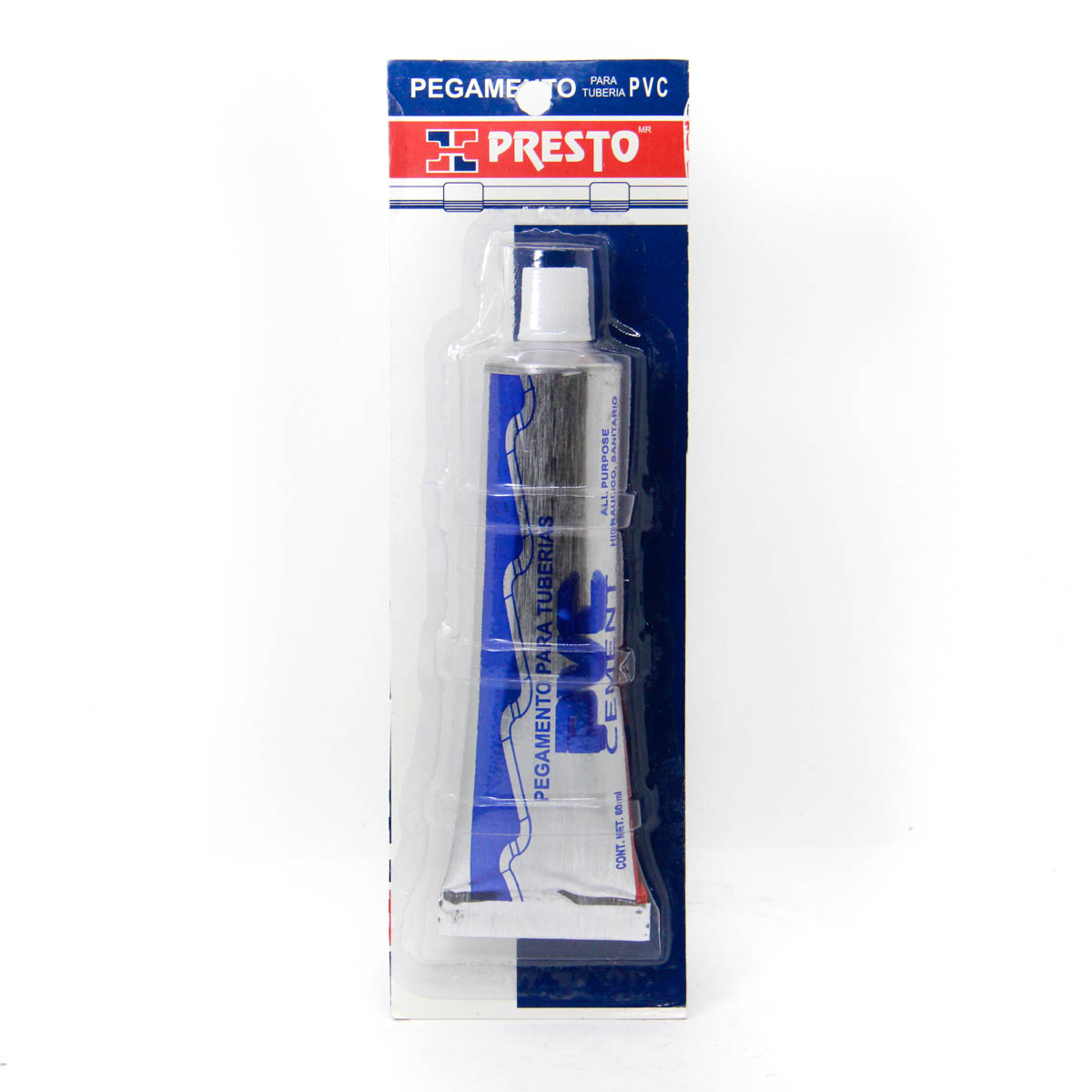 pegamento para tuberias y conexiones hidraulicas -PVC presto tubo 60 ml