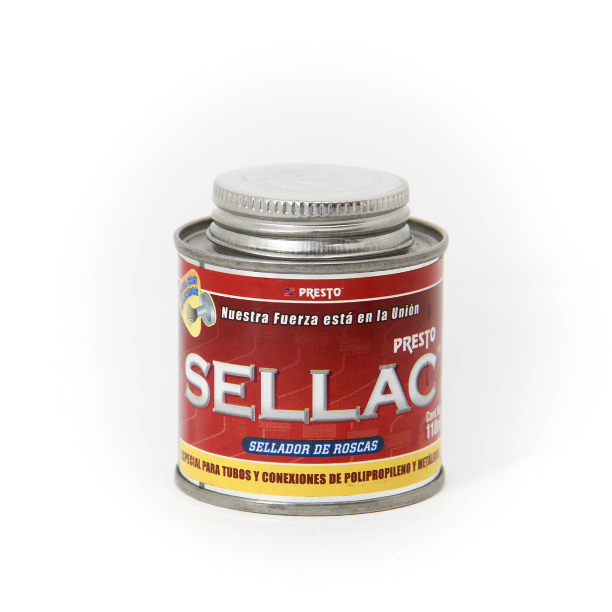 sellador de roscas de polipropileno y de metal- presto sellac lata 118 ml