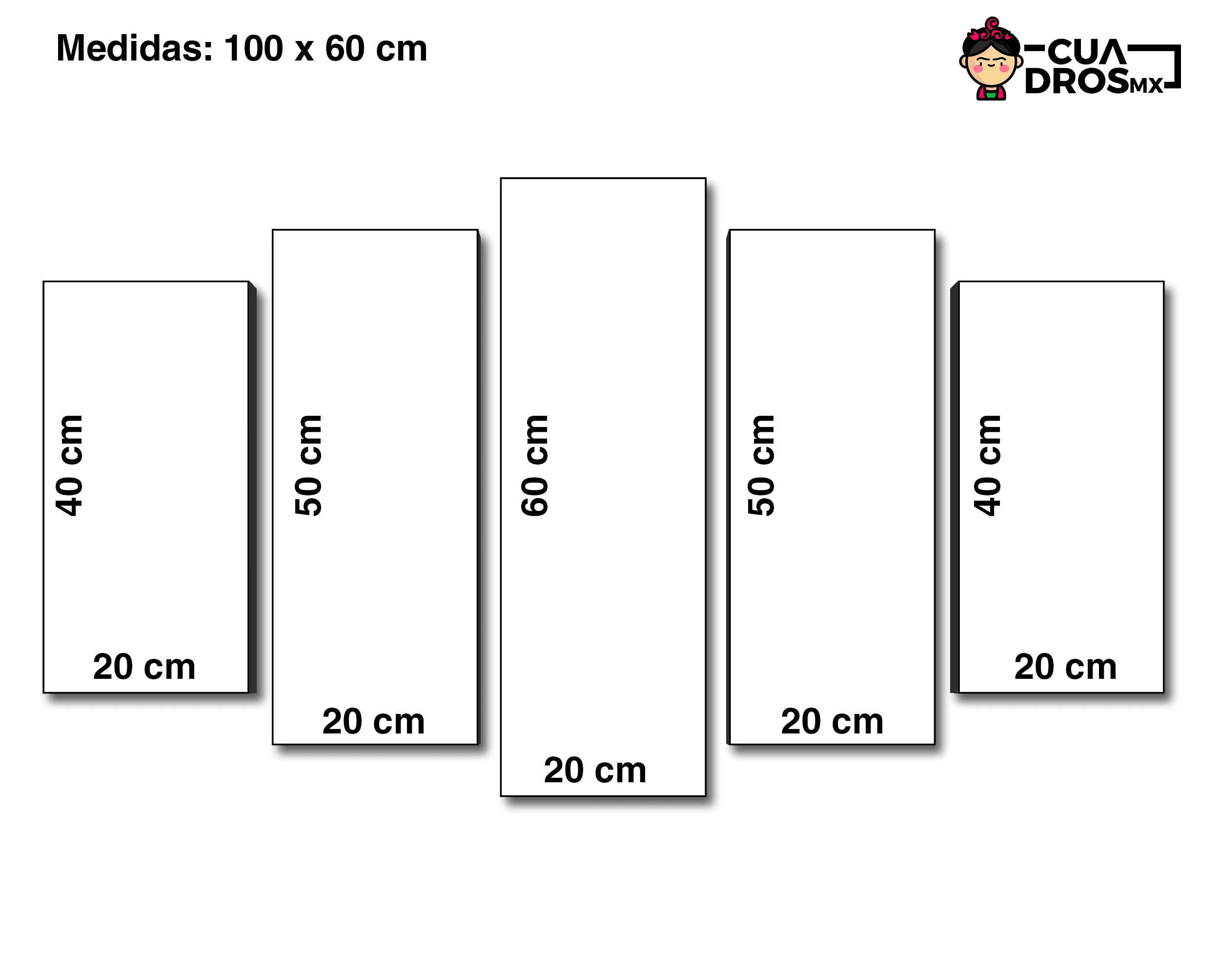 Cuadro Decorativo Animales Camaleon Multicolor100x60cm 5pzs Cuadros MX