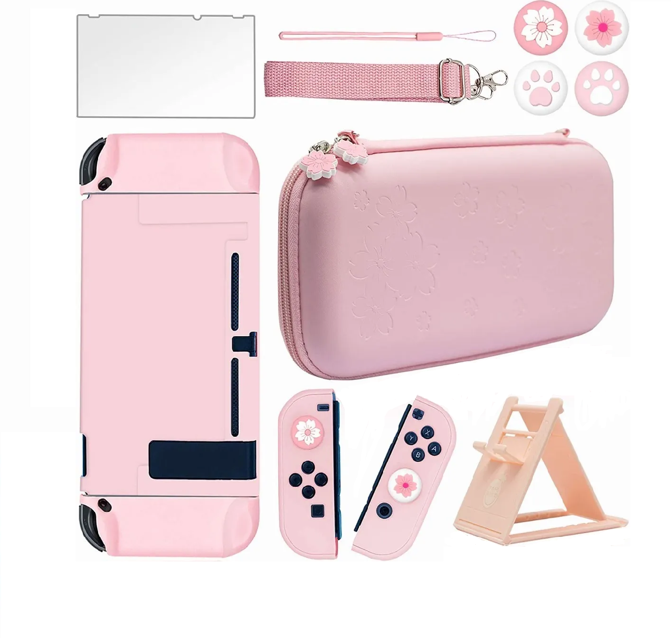 Kit De Accesorios Rosa De Viaje Juegos Para Nintendo Switch