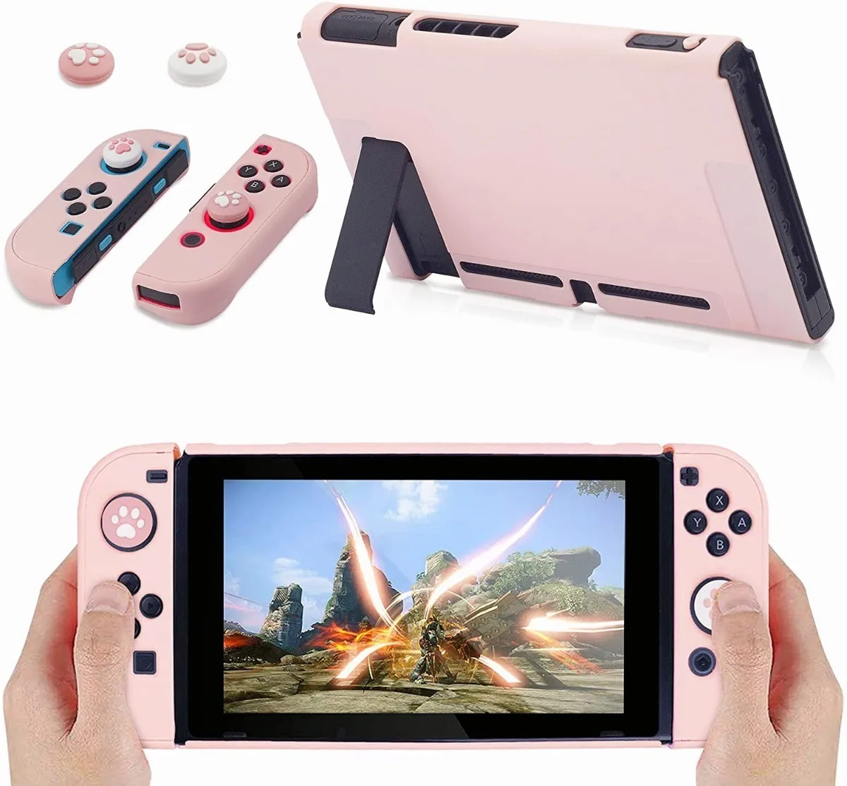Kit De Accesorios Rosa De Viaje Juegos Para Nintendo Switch