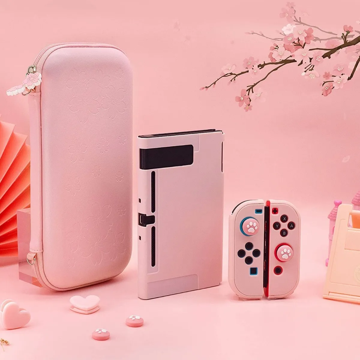 Kit De Accesorios Rosa De Viaje Juegos Para Nintendo Switch
