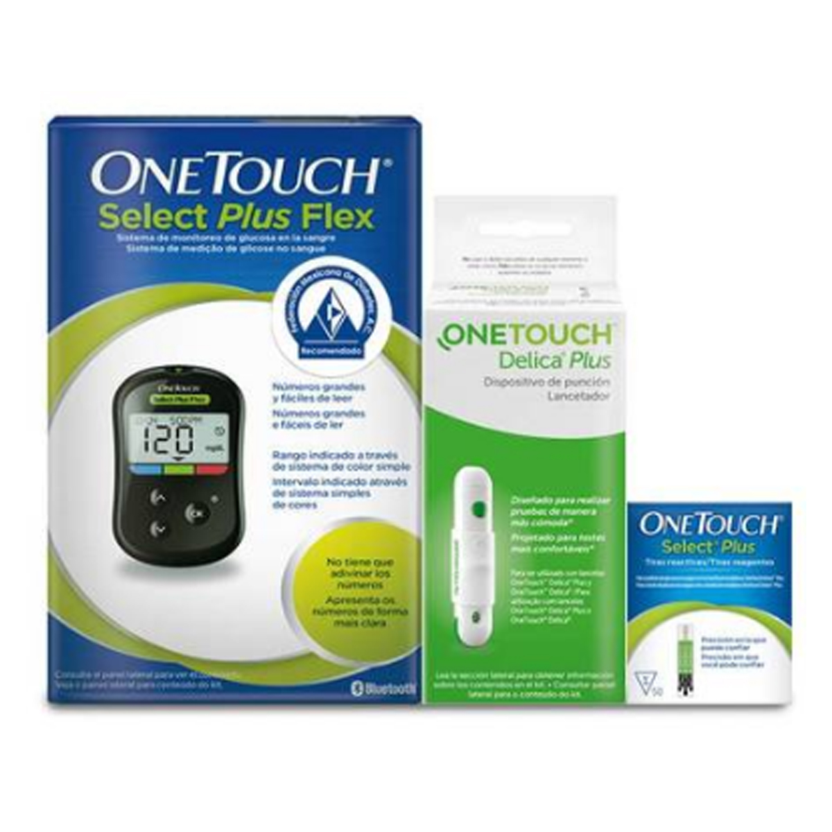 Medidor de Glucosa Select Plus Flex+Tiras+Lancetas Onetouch CST 670269