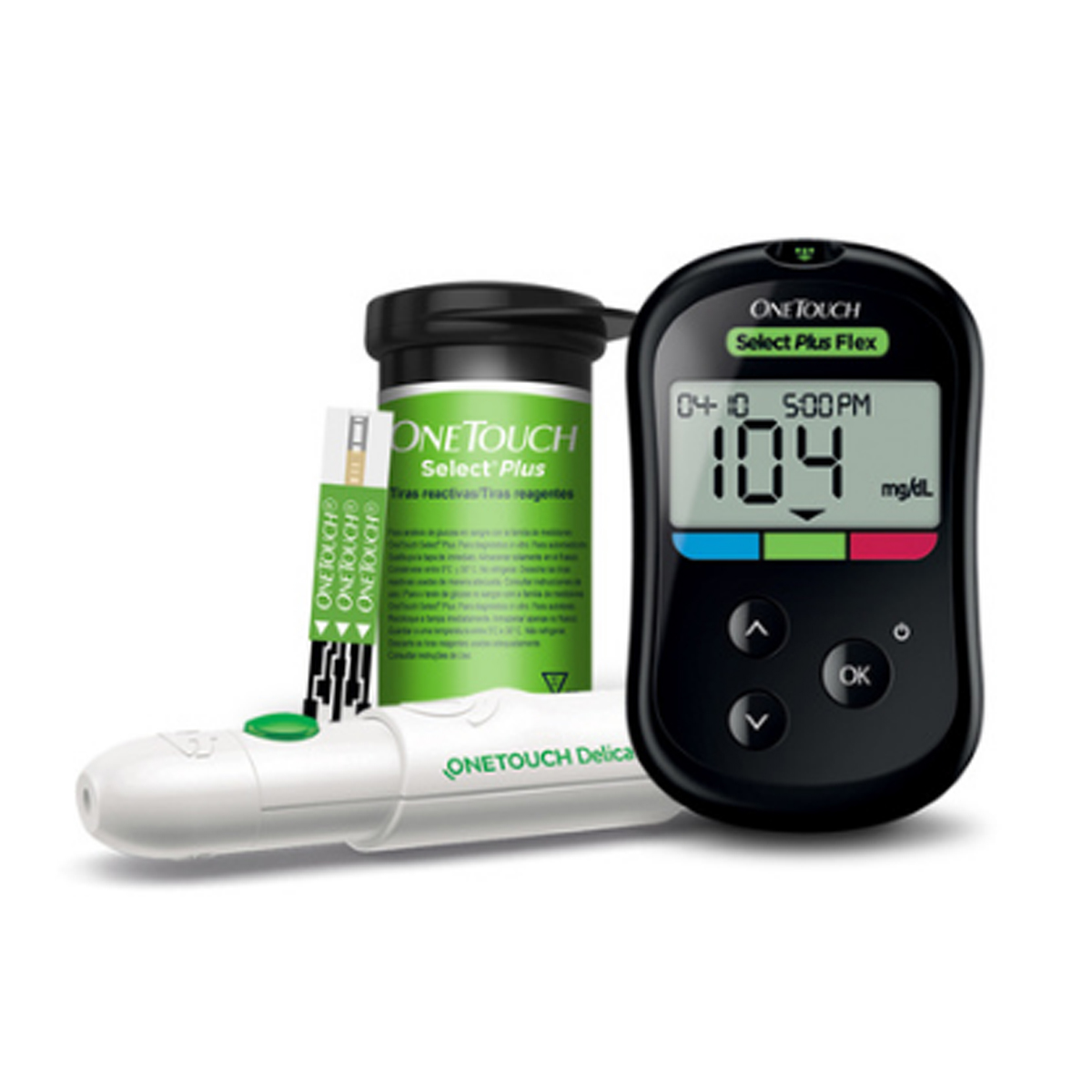 Medidor de Glucosa Select Plus Flex+Tiras+Lancetas Onetouch CST 670269