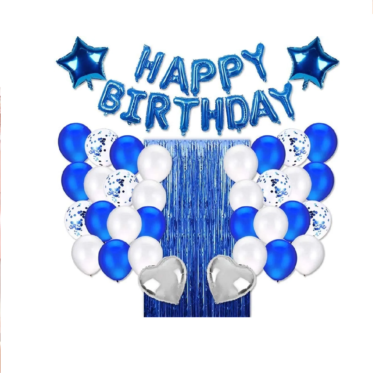 Juego De Globos Para Decoración De Fiesta De Cumpleaños Azul - Main Image