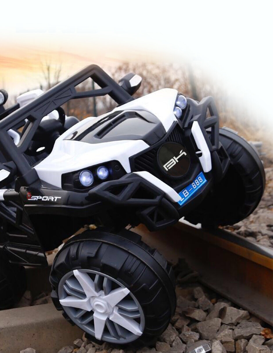 Carro Buggy eléctrico montable con control remoto Beckon Blanco