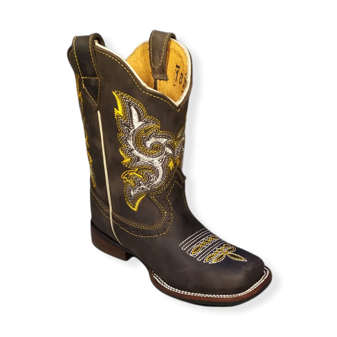 Bota Vaquera Para Niño Angus Mal Paso Leather Boots