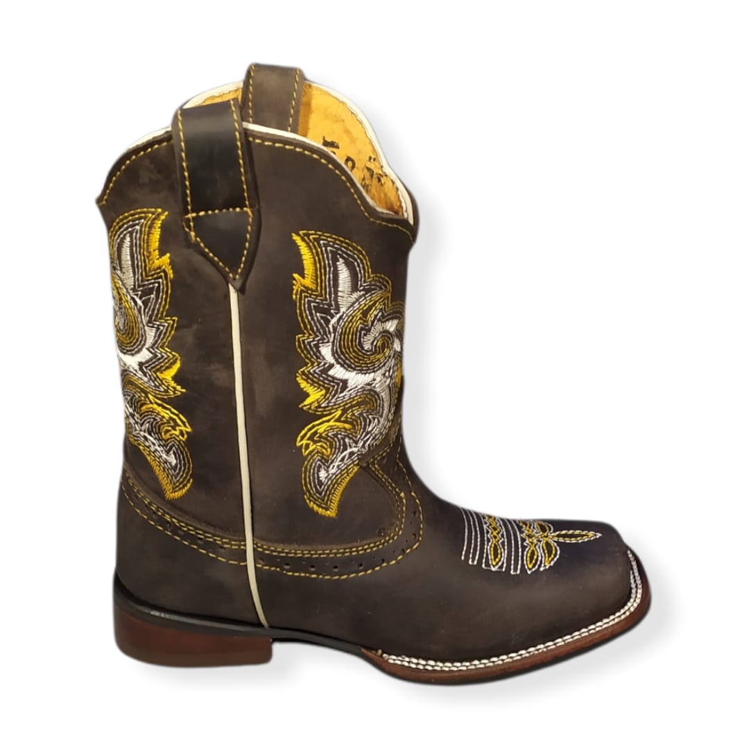 Bota Vaquera Para Niño Angus Mal Paso Leather Boots