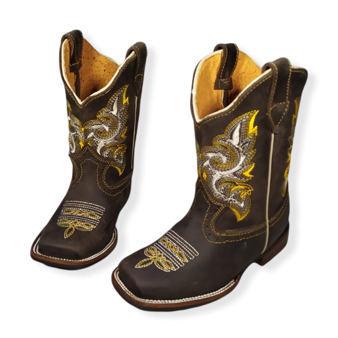 Bota Vaquera Para Niño Angus Mal Paso Leather Boots