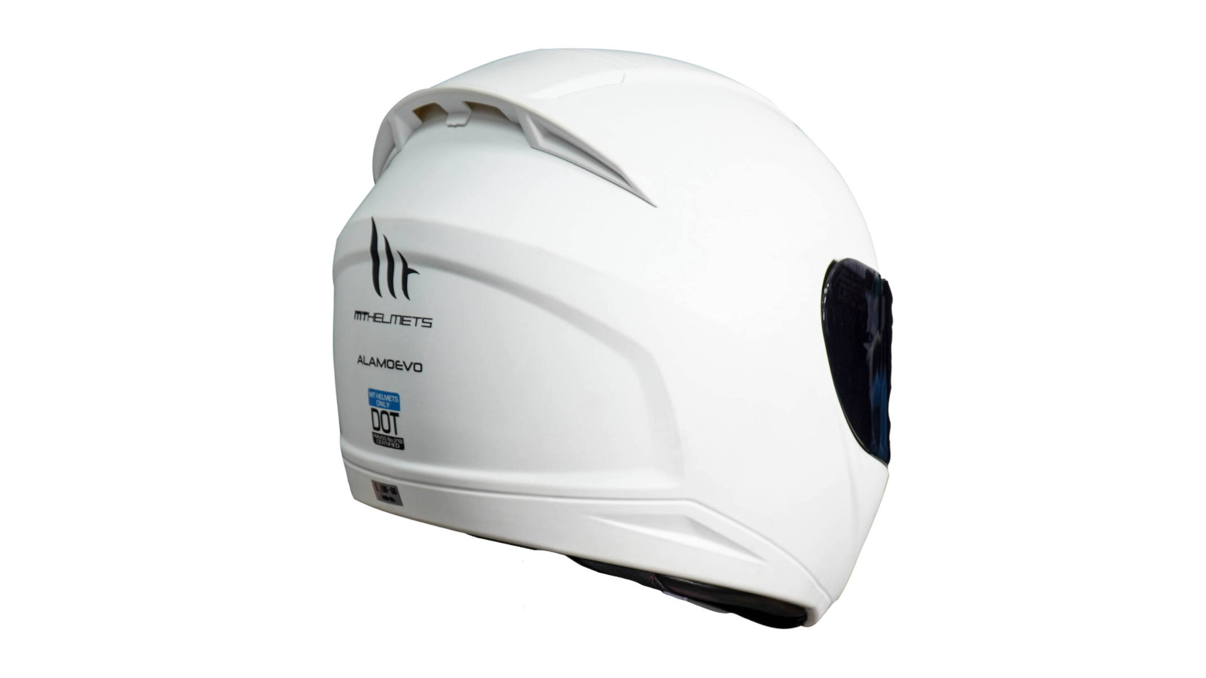 Casco MT Helmet Alamo Blanco Mate Integral Certificado Mica Humo
