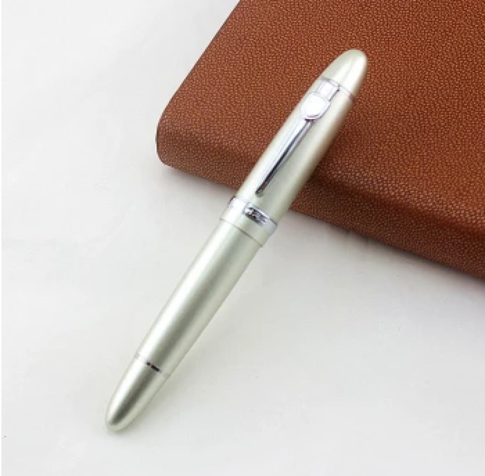 Pluma Fuente Bolígrafo Marca Jinhao Mod 159 Color Plateado