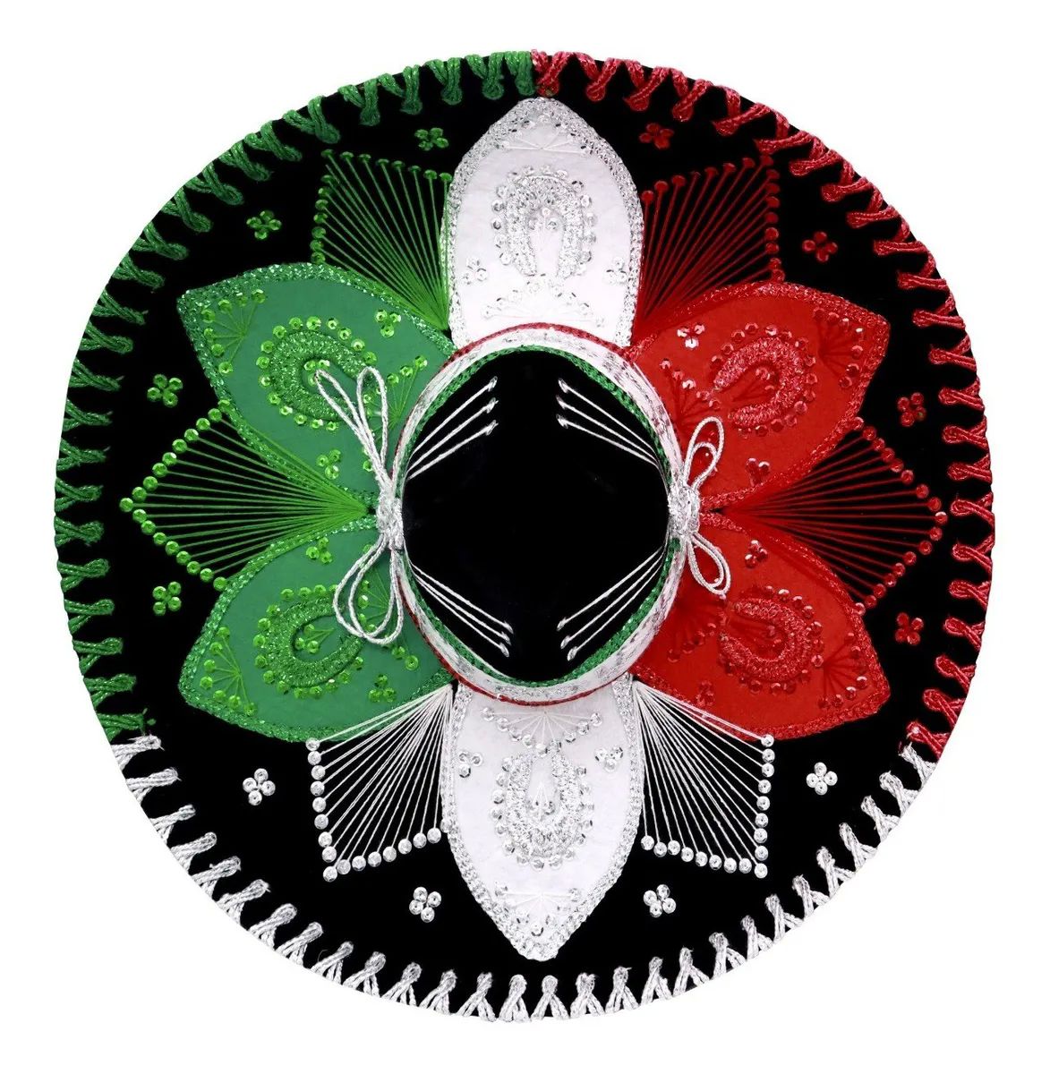 Sombrero Unisex Charro Mariachi Tricolor De Terciopelo Viva México Herradura