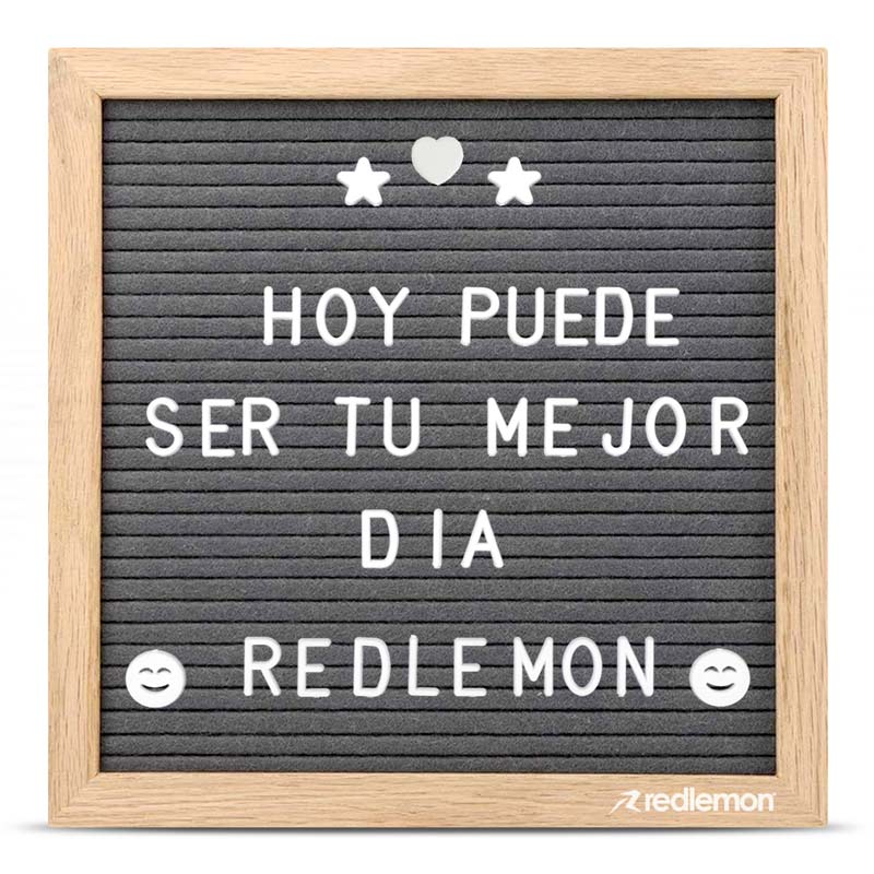 Pizarrón de Madera Letrero Vintage Letras Números Emojis 460Pz Redlemon