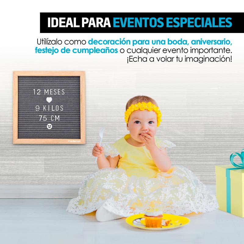 Pizarrón de Madera Letrero Vintage Letras Números Emojis 460Pz Redlemon